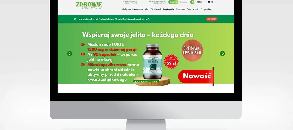 Wykonanie strony internetowej dla ZdrowieBezLeków.pl