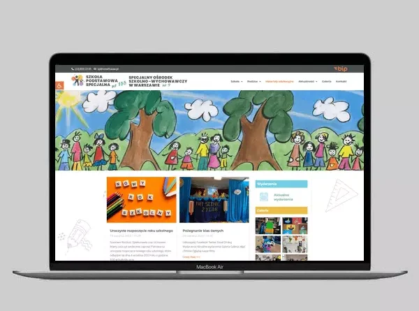 Wykonanie strony internetowej Szkoły Podstawowej Specjalnej z Warszawy