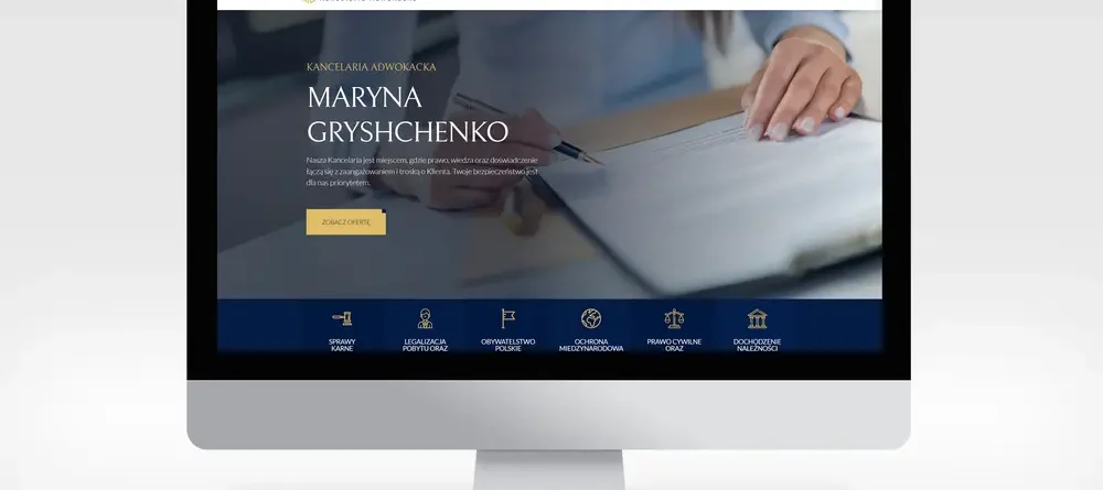 Wykonanie strony internetowej i logo dla Adwokat MG