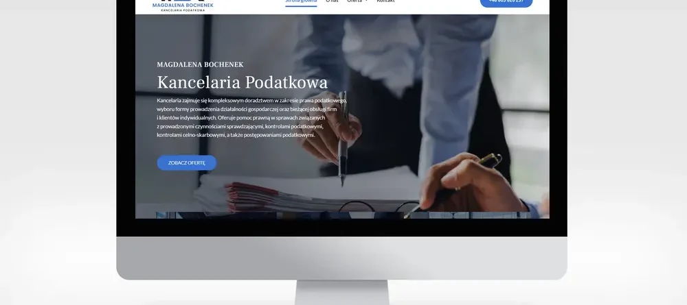 Wykonanie strony internetowej MBK Kancelaria Podatkowa